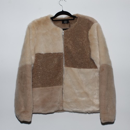 Only kunstfell patchwork jacke - kunstfell,