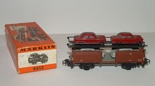 Märklin 4613 .1 Autotransportwagen der DB 4 Ford Taunus 12 M je 2 x grau rot OVP