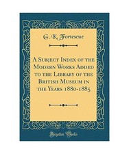 A Subject Index of the Modern