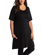 Big-Size Baumwolle 1/2- Arm Shirt Tunika Ulla Popken schwarz Gr. 50 - 68 Neu UP6