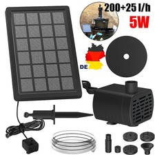Solarpumpe 5W Solar Teichpumpe Solarteichpumpe Garten Teich Tauch Pumpe 225L/H
