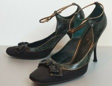 ★ Exklusive LOUIS VUITTON Python Pumps High Heels schwarz grün Gr 38,5 39 NP890★