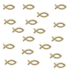 18 Holz Fische Glitzer Streu Deko Tischdeko Taufe Kommunion Konfirmation wählbar