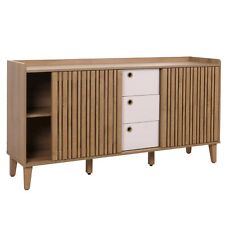 B-Ware Sideboard MCW-M48, Holz 81x150x40cm, natur, Schubladen weiß