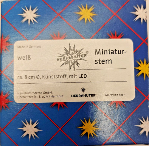 Herrnhuter miniaturstern 8cm - herrnhuter,