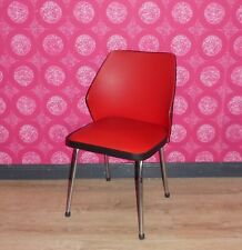50er 60er Jahre Cocktailstuhl ROT/schwarz rockabilly Klassiker Diner Stuhl Chrom