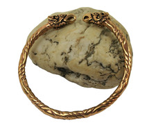 Wikinger Armreif Bronze Rabe Armschmuck Bronzeschmuck Armspange Rabenköpfe