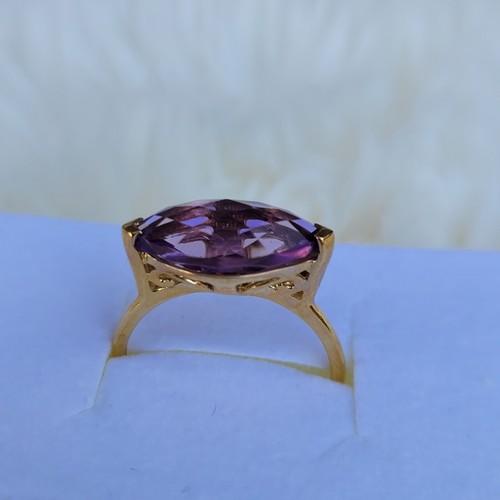 Amethyst goldring 9ct - amethyst,