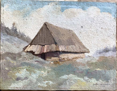 ölgemälde hütte schnee - ::ÖlgemÄlde,