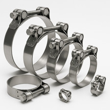 Edelstahl V2A Gelenkbolzen Schelle Schlauch Rohr Klemme 17-239mm Spannbereich