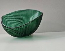 Design Schale Vase, Arthur Percy, Reffla -  Grün SCHWEDEN Glasfabrik Gullaskruf
