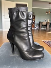 Zara Stiefelette Ankleboots Gr. 37 edel Blogger Echtes Leder Ausgefallen Schwarz