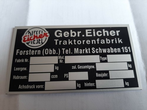 Blanco typenschild markt - typenschild, "markt