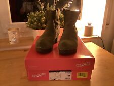 Softclox Inken Kaschmir Holzclogs Plateau Stiefelette Ancle  Boots Oliv 37 TOP