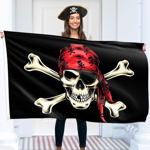 Piratenflagge 90x150 mit - piratenflagge, cm