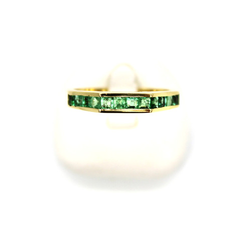 750 gelbgold ring smaragd - 750,