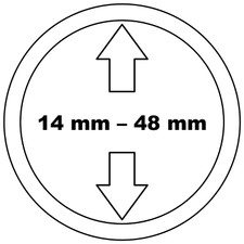 w-deal® Münzkapseln, mit Griffrand,  14 mm - 48 mm  (1, 5, 10, 50, 100 Stück)