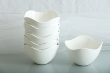 6 Stück Gebäckschalen Porzellen weiss Schälchen Salatschalen Schalen rund  Ø13cm