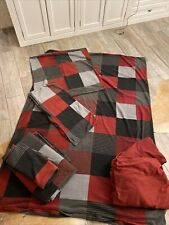 bettwäsche 8-tlg. Bordeaux Grau Spannbettlacken Kissenbezüge Neuwertig Warm