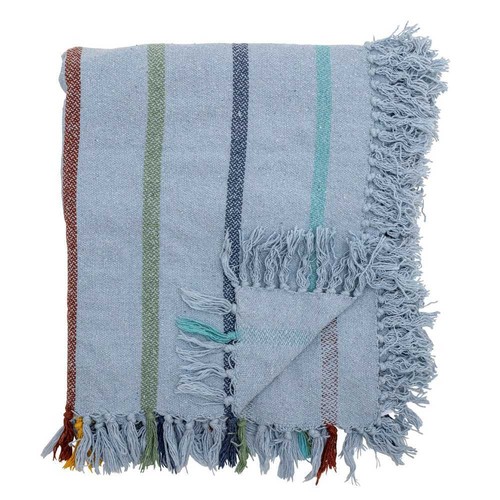 Bloomingville decke frey blau - bloomingville,