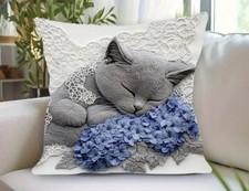 Katzen Motiv  Deko Kissen wunderschön verschiedene Farben 45x45