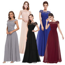 Damen Kleider Brautjungfer Hochzeit Cocktailkleid Langes Abendkleid Partykleid