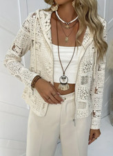 Strickjacke mit Guipure-Spitze