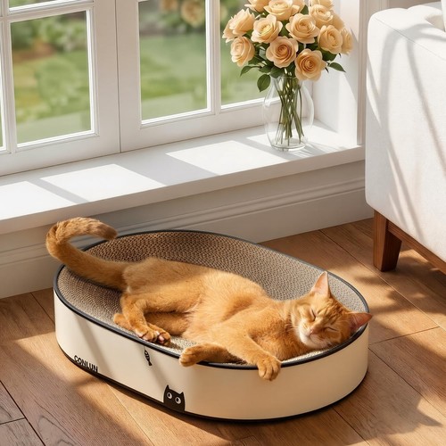 Katzen kratzbrett pappe oval - pappe,