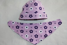  ★ TCM Set Mütze + Dreieckstuch★ Lila mit Blumen ★ Schal ★TOP