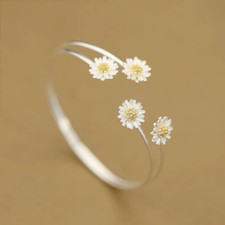 Armreif Blumen Goldn Sterling