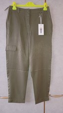 Heine Hose 7/8 Beintasche olive grün armee glänzend  khaki cargo Gr. 36 XS S