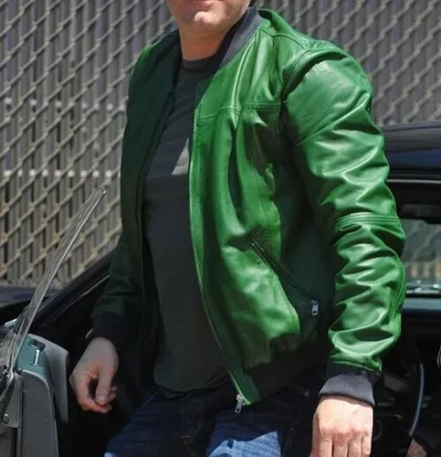 Grüne bomber lederjacke - grüne,