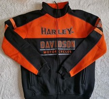 Herren Sweatjacke M schwarz orange Neu Biker Skull