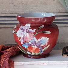 Glas. Vase mit Blumenmalerei