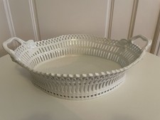 KPM Berlin Große Gebäckschale Obstschale Durchbruchschale Porzellan weiß oval