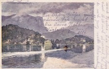 Bled mit See AK 1943 Künstler Sipek Slowenien Slovenija 2506212