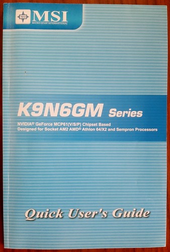 Msi k9n6gm series quick - k9n6gm,