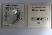 Gedenkprägungen " 1000 Jahre Russland - Boris Jelzin" - Inkl. Zertifikat