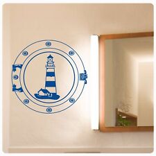 Leuchtturm Wandtattoo Bullauge Wandaufkleber Maritim Bad WC Badezimmer W231 
