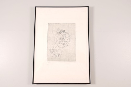 Lithografie max klinger frau - lithografie,