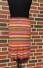 KENZO Jungle Rock Skirt Strickrock Gr. M Rot Orange Grün Blau Bunt Mehrfarbig