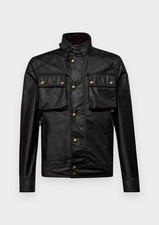 Belstaff RACEMASTER Jacke Gewachste Baumwolle Schwarz Größe 48