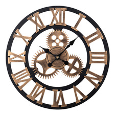 Wanduhr 58cm Industrielle Vintage Metall Wanduhr mit römischen Ziffern Große