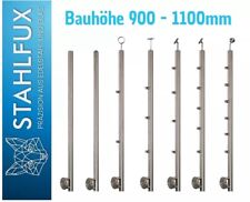 Edelstahlpfosten V2A Ø42,4mm mit Stabhaltern | Seitlich | Höhe & Montage wählbar