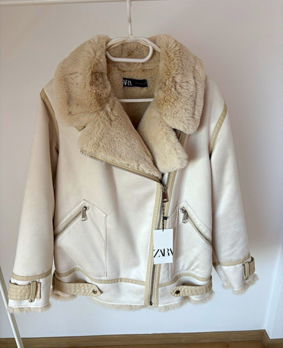 Zara damen bikerjacke beige - damen, s