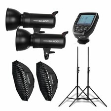 2X Godox SK400II Studioblitz + 95cm Softbox + Stativ + XPro-C Trigger für Canon