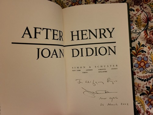Joan didion after henry - henry,, 1st