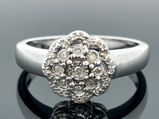 RING GR.18 (CA.56)925/-SILBER RHODINIER MIT DIAMANTEN (CA.0,15 CT.)  SCHMUCKJAGD