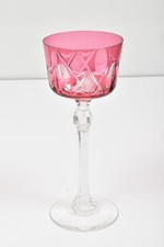 Vintage Römer Weinglas - Kelchglas - Kristallglas - Rosa - geschliffen