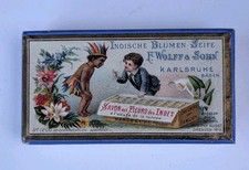 historische Verpackung Indische Blumen-Seife Wolff u. .Sohn